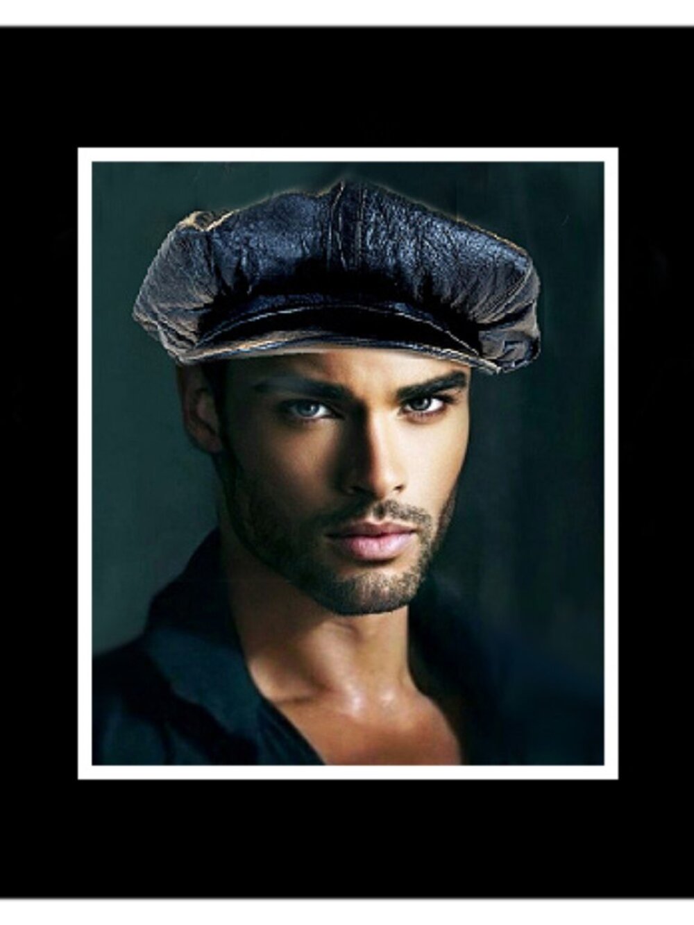 New Rare/Unique High Grain Top Grade Calf Leather Newsboy Driver's Cap/Hat Italy